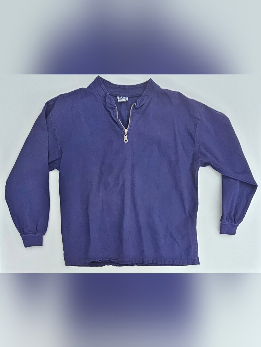 VTG 80s/90s SAS 1/4 Zip Pullover Navy Blue Mens Medium Made in USA True Dual Tag